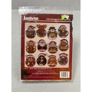 Vintage Janlynn Roly Poly Ornaments Counted Cross Stitch Kit Joan Elliott 140-68